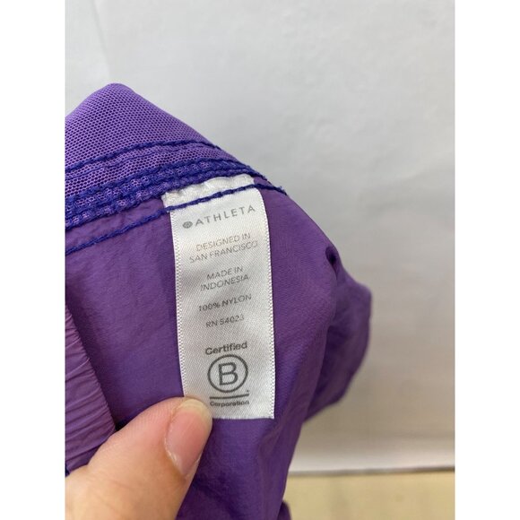 Athleta Women's Purple Stripe Expedition Short Lightweight Nylon Size 6 - Picture 4 of 5